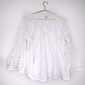 Lucky Brand Sheer Bell Sleeved Illusion Sweetheart Neckline